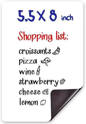 Small Magnetic Whiteboard for Fridge 5x7 in - Dry Erase Board for Refrigerator - Small Magnet List for Frig - Magnetics White Board Sheet - Fridge List Magnet - Mini Magnetic Grocery Shoping Small Magnetic Whiteboard for Fridge 5x7 in - Dry Erase Board for Refrigerator - Small Magnet List for Frig - Magnetics White Board Sheet - Fridge List Magnet - Mini Magnetic Grocery Shoping
