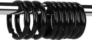 Black Shower Curtain Hooks Rings, 12 Pcs Circular Plastic Shower Curtain Rings for Bathroom, Plastic Shower Curtain Hooks for Shower Curtain Rod, Black Shower Hooks Rings for Shower Curtain Black Shower Curtain Hooks Rings, 12 Pcs Circular Plastic Shower Curtain Rings for Bathroom, Plastic Shower Curtain Hooks for Shower Curtain Rod, Black Shower Hooks Rings for Shower Curtain