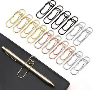16 Pack Metal Pen Holder Clips, Stainless Steel Pen Loop Holders for Notebook Journal & Book, Ideal for School Office Students Teachers & Professionals, 4 Gold, 4 Rose Gold, 4 Silver & 4 Black 16 Pack Metal Pen Holder Clips, Stainless Steel Pen Loop Holders for Notebook Journal & Book, Ideal for School Office Students Teachers & Professionals, 4 Gold, 4 Rose Gold, 4 Silver & 4 Black