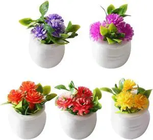 5Pcs Miniature Dollhouse Flowers, Colorful Faux Potted Plants Tiny Fairy Garden Artificial Fairy Garden for Doll House Decoration 5Pcs Miniature Dollhouse Flowers, Colorful Faux Potted Plants Tiny Fairy Garden Artificial Fairy Garden for Doll House Decoration