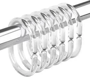 Amazer Plastic Shower Curtain Rings, Shower Curtain Hooks, 24 Pcs C Shaped Shower Hooks for Shower Curtain, Clear Shower Curtain Hooks for Bathroom Amazer Plastic Shower Curtain Rings, Shower Curtain Hooks, 24 Pcs C Shaped Shower Hooks for Shower Curtain, Clear Shower Curtain Hooks for Bathroom