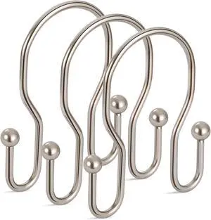 12 Pack Double Shower Curtain Hooks Rings, TENOVEL Double Sided Shower Curtain Hooks Rust Proof for Shower Curtain, Stainless Steel Bathroom Shower Hangers Rings for Shower Rods, Brushed Nickel 12 Pack Double Shower Curtain Hooks Rings, TENOVEL Double Sided Shower Curtain Hooks Rust Proof for Shower Curtain, Stainless Steel Bathroom Shower Hangers Rings for Shower Rods, Brushed Nickel