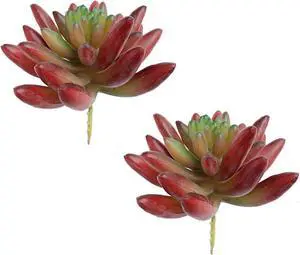 2 Pcs Artificial Succulent Plants, Realistic Fake Succulents, Artificial Plant for Garden Arrangement Decor, Red 2 Pcs Artificial Succulent Plants, Realistic Fake Succulents, Artificial Plant for Garden Arrangement Decor, Red
