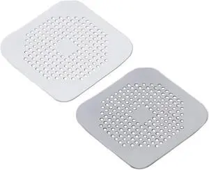 Drain Hair Catcher Square Silicone Trap Shower Drain Cover with Suction Cups for Bathroom Bathtub Kitchen Filter Flat Strainer, 2 Pack Drain Hair Catcher Square Silicone Trap Shower Drain Cover with Suction Cups for Bathroom Bathtub Kitchen Filter Flat Strainer, 2 Pack