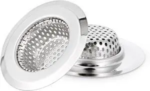 CORNERJOY 2PCS Bathtub Drain Strainer Cover - 2.84 inch Stainless Steel Shower Drain Hair Catcher CORNERJOY 2PCS Bathtub Drain Strainer Cover - 2.84 inch Stainless Steel Shower Drain Hair Catcher
