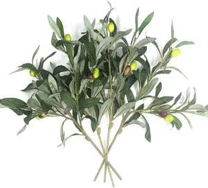 Artificial Olive Plants Branches Fake Fruits Silk Plants Branch Leaves ndoor Outside Home Garden Office Verandah Decor (6 Pcs) Artificial Olive Plants Branches Fake Fruits Silk Plants Branch Leaves ndoor Outside Home Garden Office Verandah Decor (6 Pcs)