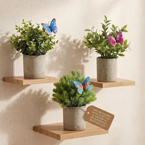 3 Pack Mini Artificial Potted Plants Fake Eucalyptus, Boxwood & Rosemary with 6 Butterfly Stakes | Small Faux Plants for Shelf, Desk, Bathroom, Office & Farmhouse Home Decor 3 Pack Mini Artificial Potted Plants Fake Eucalyptus, Boxwood & Rosemary with 6 Butterfly Stakes | Small Faux Plants for Shelf, Desk, Bathroom, Office & Farmhouse Home Decor