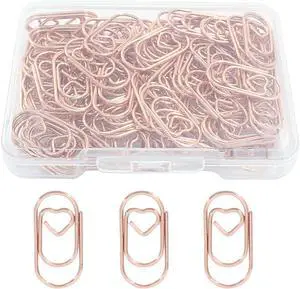 Hitefu Mini Heart Shaped Paper Clips, Rose Gold, 100 Pcs, 2 cm | Cute Design, For Decoration, Organization, Document, Office Hitefu Mini Heart Shaped Paper Clips, Rose Gold, 100 Pcs, 2 cm | Cute Design, For Decoration, Organization, Document, Office