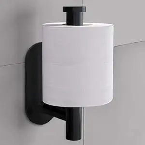Adhesive Toilet Paper Holder - Roll Holder Small Space for Kitchen Bathroom Utility Hooks Stick on Wall Stainless Steel Brushed Black Adhesive Toilet Paper Holder - Roll Holder Small Space for Kitchen Bathroom Utility Hooks Stick on Wall Stainless Steel Brushed Black