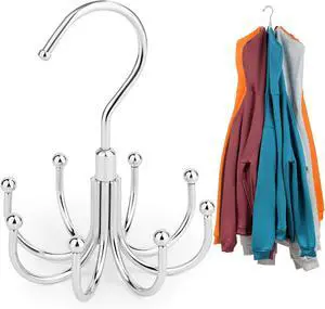 ZEDODIER Hoodie Hangers Space Saving, Sweatshirt Organizer for Closet | Rotating Metal Hoodies Storage Holder with 8 Hooks, Hanging Rack for Apartment College Dorm Room, Silver ZEDODIER Hoodie Hangers Space Saving, Sweatshirt Organizer for Closet | Rotating Metal Hoodies Storage Holder with 8 Hooks, Hanging Rack for Apartment College Dorm Room, Silver