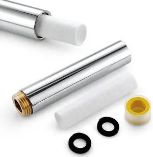 4" Showerhead Extension Arm w/PP Filter Cartridge, 4 Inch 304 Stainless Steel Chrome Shower Arm Extender, Traps Sediment & Rust, Prevents Clogging, Extends Showerhead Life in Hard Water Area 4" Showerhead Extension Arm w/PP Filter Cartridge, 4 Inch 304 Stainless Steel Chrome Shower Arm Extender, Traps Sediment & Rust, Prevents Clogging, Extends Showerhead Life in Hard Water Area
