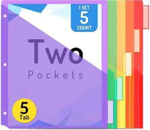 Forvencer 5 Count Dividers with Pockets, 5 Tabs Dividers for 3 Ring Binder | Binder with Pockets, Subject Divider with Pocket, Premium Quality Notebook Divider with Pocket, Purple, 1 Set Forvencer 5 Count Dividers with Pockets, 5 Tabs Dividers for 3 Ring Binder | Binder with Pockets, Subject Divider with Pocket, Premium Quality Notebook Divider with Pocket, Purple, 1 Set