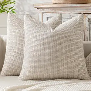 MIULEE Decorative Couch Throw Pillow Covers 18x18 Inch Neutral Beige 2 Pack | Modern Boho Accent, Soft Chenille Pillow Covers, Farmhouse Cushion Cases for Home Decor Bed Sofa Living Room MIULEE Decorative Couch Throw Pillow Covers 18x18 Inch Neutral Beige 2 Pack | Modern Boho Accent, Soft Chenille Pillow Covers, Farmhouse Cushion Cases for Home Decor Bed Sofa Living Room