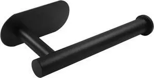 Adhesive Toilet Paper Holder, Black, Style2 | 1 Pcs, Stainless Steel, Stick On Wall, Brushed Finish, No Drill Damage-Free Installation Adhesive Toilet Paper Holder, Black, Style2 | 1 Pcs, Stainless Steel, Stick On Wall, Brushed Finish, No Drill Damage-Free Installation