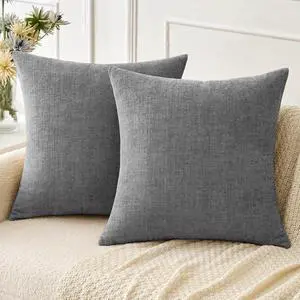 MIULEE Soft Chenille Throw Pillow Covers Dark Gray 18x18 Inch Pack of 2 | Modern Home Decor, Classic Decorative Pillows, Solid Dyed Cases, Boho Couch Cushion Covers for Sofa Bed Living Room MIULEE Soft Chenille Throw Pillow Covers Dark Gray 18x18 Inch Pack of 2 | Modern Home Decor, Classic Decorative Pillows, Solid Dyed Cases, Boho Couch Cushion Covers for Sofa Bed Living Room