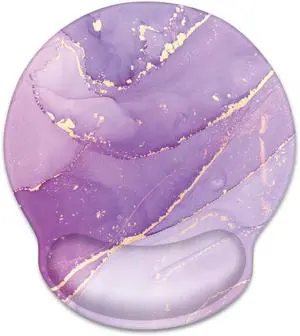 Ergonomic Mouse Pad with Wrist Support, Cute Round Mouse Mat, Non-Slip Rubber Base Mousepad for Laptop, Office School Mouse Pad Easy Typing & Pain Relief, Purple Marble Ergonomic Mouse Pad with Wrist Support, Cute Round Mouse Mat, Non-Slip Rubber Base Mousepad for Laptop, Office School Mouse Pad Easy Typing & Pain Relief, Purple Marble