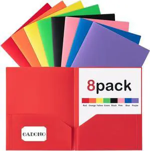 Plastic Folders with Pockets (8 Pack,Assorted Colors) | Durable Heavy Duty File Folders with Business Card Slot, 2-Pocket Folder for Schoolwork & Office,Back to School Supplies Plastic Folders with Pockets (8 Pack,Assorted Colors) | Durable Heavy Duty File Folders with Business Card Slot, 2-Pocket Folder for Schoolwork & Office,Back to School Supplies
