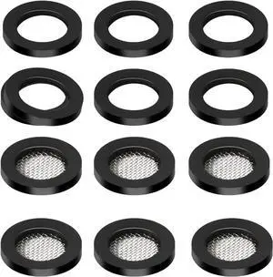 6 Pack Shower Filter Gasket + 6 Pack Rubber Washer, 3/4" for 1/2" Fixed Shower Head/Handheld Shower Hose Connector, Creates A Seal to Prevent Leakage 6 Pack Shower Filter Gasket + 6 Pack Rubber Washer, 3/4" for 1/2" Fixed Shower Head/Handheld Shower Hose Connector, Creates A Seal to Prevent Leakage