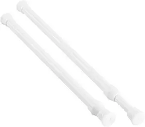 KXLife Tension Curtain Rod No Drill 12-20", Small Spring Rod, 2Pcs, White | Adjustable Short Tension Rod, Tool-Free Spring Fit, Non-Slip Ends, Suitable for Window, Cupboard, Closet KXLife Tension Curtain Rod No Drill 12-20", Small Spring Rod, 2Pcs, White | Adjustable Short Tension Rod, Tool-Free Spring Fit, Non-Slip Ends, Suitable for Window, Cupboard, Closet