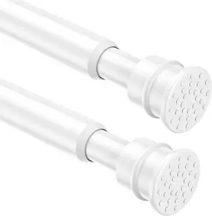 Tension Curtain Rod 26 to 48 Inch Adjustable Tension Rods 2 Pack Expandable Spring Tension Rod White No Drilling for Closet Kitchen Cupboard Wardrobe Door Bookshelf DIY Projects Tension Curtain Rod 26 to 48 Inch Adjustable Tension Rods 2 Pack Expandable Spring Tension Rod White No Drilling for Closet Kitchen Cupboard Wardrobe Door Bookshelf DIY Projects