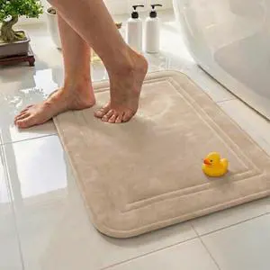 ITSOFT Memory Foam Bath Mat 24x16, Non Slip, Machine Washable, Quick Dry & Absorbent Rugs, Bath Mats for Bathroom Floor, Tub & Shower, Bathroom Rug, Beige ITSOFT Memory Foam Bath Mat 24x16, Non Slip, Machine Washable, Quick Dry & Absorbent Rugs, Bath Mats for Bathroom Floor, Tub & Shower, Bathroom Rug, Beige