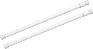 2Pcs Spring Tension Curtain Rods No Drilling, Adjustable 15.7-28 Inches | 5/8" Diameter, Spring Loaded, Expandable for Window, Bathroom, Cupboard, Kitchen, Wardrobe, Bookshelf DIY Project 2Pcs Spring Tension Curtain Rods No Drilling, Adjustable 15.7-28 Inches | 5/8" Diameter, Spring Loaded, Expandable for Window, Bathroom, Cupboard, Kitchen, Wardrobe, Bookshelf DIY Project