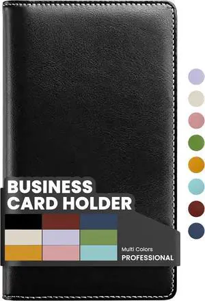 Sooez Leather Professional Business Card Book Holder Organizer for 240 Card | Credit Card Holder Booklet Organizer, PU Name Cards Storage File Binder for Men Women, Gift Card, 7.7"x 4.5" x 0.7", Black Sooez Leather Professional Business Card Book Holder Organizer for 240 Card | Credit Card Holder Booklet Organizer, PU Name Cards Storage File Binder for Men Women, Gift Card, 7.7"x 4.5" x 0.7", Black