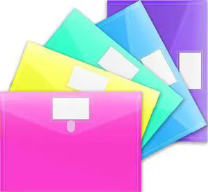 Sooez 5 Pack File Folders, Clear Poly Envelopes Plastic Folders A4 Pouch | Folder for Documents Letter A4 Size with Label Pocket, Teacher School Office Supplies Organization Storage, Assorted Color Sooez 5 Pack File Folders, Clear Poly Envelopes Plastic Folders A4 Pouch | Folder for Documents Letter A4 Size with Label Pocket, Teacher School Office Supplies Organization Storage, Assorted Color