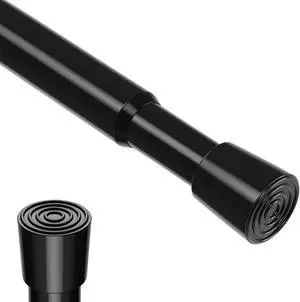 Spring Tension Rod 18-41", No Drilling Adjustable Black Curtain Rods | 18-29 and 30-41 Inch 2 Sizes Mode, Spring loaded, extendable short rod. For small windows, kitchen, doorway Spring Tension Rod 18-41", No Drilling Adjustable Black Curtain Rods | 18-29 and 30-41 Inch 2 Sizes Mode, Spring loaded, extendable short rod. For small windows, kitchen, doorway