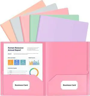 5 Pack Folders with Pockets, 5 Pastel Sweet Colors Paper Pocket Folders | Heavy Duty File Folders, with Business Card Slot, 2 Pocket Folder, for School Office, Letter Size 5 Pack Folders with Pockets, 5 Pastel Sweet Colors Paper Pocket Folders | Heavy Duty File Folders, with Business Card Slot, 2 Pocket Folder, for School Office, Letter Size