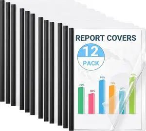 12-Pack Clear Report Covers with Sliding Bars, Jupihorn Professional Resume Folder for A4 and Letter-Size Paper, Large Capacity 70-Sheet Portfolio Folder, Clear Paper Binder for School and Office Use 12-Pack Clear Report Covers with Sliding Bars, Jupihorn Professional Resume Folder for A4 and Letter-Size Paper, Large Capacity 70-Sheet Portfolio Folder, Clear Paper Binder for School and Office Use