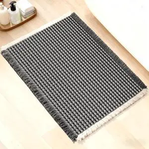 ArtyCozy Waffle Bath Mat Super Absorbent, 17"×24", Grey & White | Soft Non-Slip Boho Bath Rugs with Flat-woven Hot Glue Backing for Bathroom, Machine Washable Bath Mats ArtyCozy Waffle Bath Mat Super Absorbent, 17"×24", Grey & White | Soft Non-Slip Boho Bath Rugs with Flat-woven Hot Glue Backing for Bathroom, Machine Washable Bath Mats