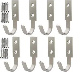 Hooks for Hanging Stainless Steel Heavy Duty Coat Hook Wall Hooks Robe Hanger Hooks Hanging Hat Key Holder for Towel, Bag Indoor Outdoor (Silver) Hooks for Hanging Stainless Steel Heavy Duty Coat Hook Wall Hooks Robe Hanger Hooks Hanging Hat Key Holder for Towel, Bag Indoor Outdoor (Silver)