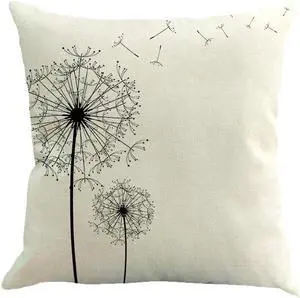SPXUBZ Simple Design Dandelion White Flax Throw Pillow Cover Home Decor Nice Gift Square Indoor Linen Pillowcase Standar Size:16x16 in (Two Sides) SPXUBZ Simple Design Dandelion White Flax Throw Pillow Cover Home Decor Nice Gift Square Indoor Linen Pillowcase Standar Size:16x16 in (Two Sides)