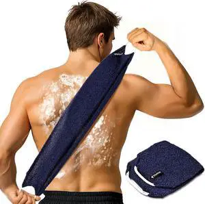 Yiclick Exfoliating Washcloth Towel with Handle, Back Scrubber for Shower, Exfoliating Body Scrubber Exfoliator, Japanese Wash Cloth for Body Scrub, Bath Sponge Loofah Luffa Washer Exfoliator Yiclick Exfoliating Washcloth Towel with Handle, Back Scrubber for Shower, Exfoliating Body Scrubber Exfoliator, Japanese Wash Cloth for Body Scrub, Bath Sponge Loofah Luffa Washer Exfoliator