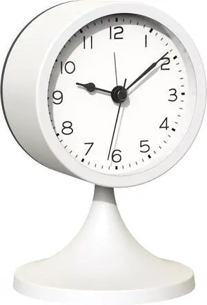 AYRELY® 3" Analog Alarm Clock, Retro Small Clock, Desk Clock for Bathroom | Cute Battery Operated Table Clock with Silent Movement and Light for Bedroom, Bedside, Living Room Decor and Shelf (White) AYRELY® 3" Analog Alarm Clock, Retro Small Clock, Desk Clock for Bathroom | Cute Battery Operated Table Clock with Silent Movement and Light for Bedroom, Bedside, Living Room Decor and Shelf (White)