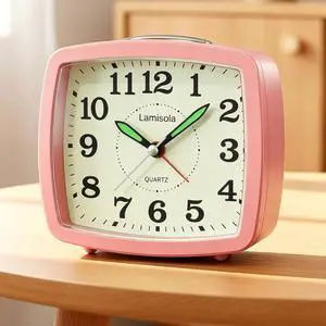 Lamisola Analog Travel Alarm Clock for Bedroom, Small Desk Clock, Pink | Retro Battery Clock for Bathroom Shelf Table Bedside, Night Light Silent Snooze Clear Display for Kids Teens Girls Lamisola Analog Travel Alarm Clock for Bedroom, Small Desk Clock, Pink | Retro Battery Clock for Bathroom Shelf Table Bedside, Night Light Silent Snooze Clear Display for Kids Teens Girls