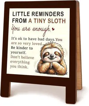 Inspirational Desk Decor, Little Reminders Desk Sign, Sloth Gifts, Positive Affirmation Gifts, Mental Health Motivational Wooden Plaque Sign for Therapy Office Cubicle Accessories Decoration Inspirational Desk Decor, Little Reminders Desk Sign, Sloth Gifts, Positive Affirmation Gifts, Mental Health Motivational Wooden Plaque Sign for Therapy Office Cubicle Accessories Decoration