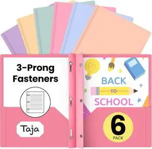 Plastic Folders with Pockets and Prongs (6 Pack, Pastel Colors), 2-Pocket Poly Folders with 3 Hole Punch and Business Card Slot, Fits Letter Size Paper, for School, Office, or Home Use Plastic Folders with Pockets and Prongs (6 Pack, Pastel Colors), 2-Pocket Poly Folders with 3 Hole Punch and Business Card Slot, Fits Letter Size Paper, for School, Office, or Home Use