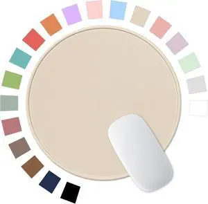 Hsurbtra Mouse Pad, Premium-Textured Small Round Mousepad 8.7 x 8.7 Inch Beige, Stitched Edge Anti-Slip Waterproof Rubber Pretty Cute Computer Mat for Office Home Gaming Laptop Men Women Kids Hsurbtra Mouse Pad, Premium-Textured Small Round Mousepad 8.7 x 8.7 Inch Beige, Stitched Edge Anti-Slip Waterproof Rubber Pretty Cute Computer Mat for Office Home Gaming Laptop Men Women Kids