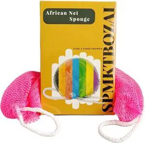 SPMKTBOZAI African Net Sponge Authentic, Exfoliating Body Scrubber Bath Sponge - Back Scrubber Washcloth for Shower with Travel Bag - Real African Scrub Exfoliator Body Care Bathing Accessories SPMKTBOZAI African Net Sponge Authentic, Exfoliating Body Scrubber Bath Sponge - Back Scrubber Washcloth for Shower with Travel Bag - Real African Scrub Exfoliator Body Care Bathing Accessories