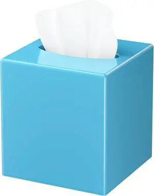 Tissue Box Cover, Square Plastic Tissue Box Holder with Anti Slip Base, Modern Decor Facial Napkin Holder for Bathroom Vanity Countertop, Bedroom Dresser, Night Stand, Parlors, Offices, Blue Tissue Box Cover, Square Plastic Tissue Box Holder with Anti Slip Base, Modern Decor Facial Napkin Holder for Bathroom Vanity Countertop, Bedroom Dresser, Night Stand, Parlors, Offices, Blue