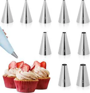 10 Pcs Frosting Tips, Frosting Bags and Tips for Decorating Ideal for Frost Cupcakes, Cakes, and Cookies (Ten models) 10 Pcs Frosting Tips, Frosting Bags and Tips for Decorating Ideal for Frost Cupcakes, Cakes, and Cookies (Ten models)