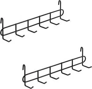 Storage Hooks Rack, 2 Pack - Iron Wire Grid Hooks for Wall Mount Storage and Display, 10.7x 2.8x1.8 », Black Storage Hooks Rack, 2 Pack - Iron Wire Grid Hooks for Wall Mount Storage and Display, 10.7x 2.8x1.8 », Black