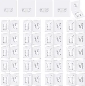 Double Sided Adhesive Wall Hooks,24 Pack Self Adhesive Hooks,Suitable for Hanging and Organizing Double Sided Adhesive Wall Hooks,24 Pack Self Adhesive Hooks,Suitable for Hanging and Organizing