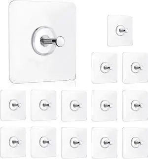 14 Pack Adhesive Wall Hooks, Wall Hangers Without Nails, No Damage Picture Hooks Waterproof and Rustproof to use Inside Kitchen, Bathroom, Home and Office14mm 14 Pack Adhesive Wall Hooks, Wall Hangers Without Nails, No Damage Picture Hooks Waterproof and Rustproof to use Inside Kitchen, Bathroom, Home and Office14mm