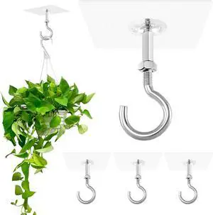 4 Pack Adhesive Ceiling Hooks, 11lbs Heavy Duty for Hanging Plants | No Drill Ceiling Hanging Hook for Plants Lanterns,Wind Chimes Stainless Steel Outdoor Adhesive Hooks 4 Pack Adhesive Ceiling Hooks, 11lbs Heavy Duty for Hanging Plants | No Drill Ceiling Hanging Hook for Plants Lanterns,Wind Chimes Stainless Steel Outdoor Adhesive Hooks