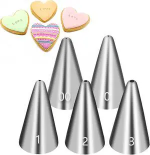 Suuker Extra-Fine Round Piping Tips Set, 5-Piece Cake Decorating Tips | 5 Small Icing Tips for Cake, Cookie and Cupcake Decorating, Cake Writing Tool Suuker Extra-Fine Round Piping Tips Set, 5-Piece Cake Decorating Tips | 5 Small Icing Tips for Cake, Cookie and Cupcake Decorating, Cake Writing Tool