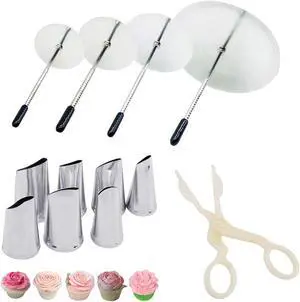 Cake Decorating Tool Kit, 7pcs Stainless Steel Icing Piping Nozzle Tips, 4pcs Cake Flower Nail and 1 Flower Lifters for Cake Fondant Cupcake Cake Decorating Tool Kit, 7pcs Stainless Steel Icing Piping Nozzle Tips, 4pcs Cake Flower Nail and 1 Flower Lifters for Cake Fondant Cupcake