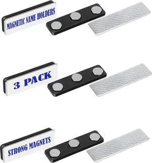 3 Magnetic Badge Holders for Clothes, Uniforms, Shirts, Craft, Name Tags | Magnets with Adhesive Backing for Students, Visitors, Schoolchildren - Office, Classroom, Conferences, Exhibitions, Meetings 3 Magnetic Badge Holders for Clothes, Uniforms, Shirts, Craft, Name Tags | Magnets with Adhesive Backing for Students, Visitors, Schoolchildren - Office, Classroom, Conferences, Exhibitions, Meetings